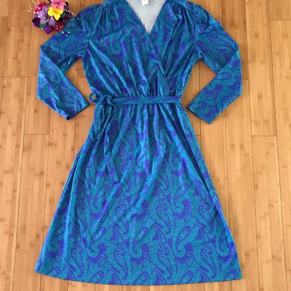 Vintage Blue and Mint Dress - Picture 4 of 5
